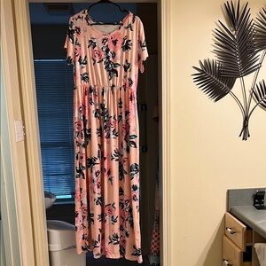 Floral Pink Maxi Dress